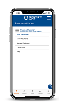 Prosperity Bank App - eStatements2